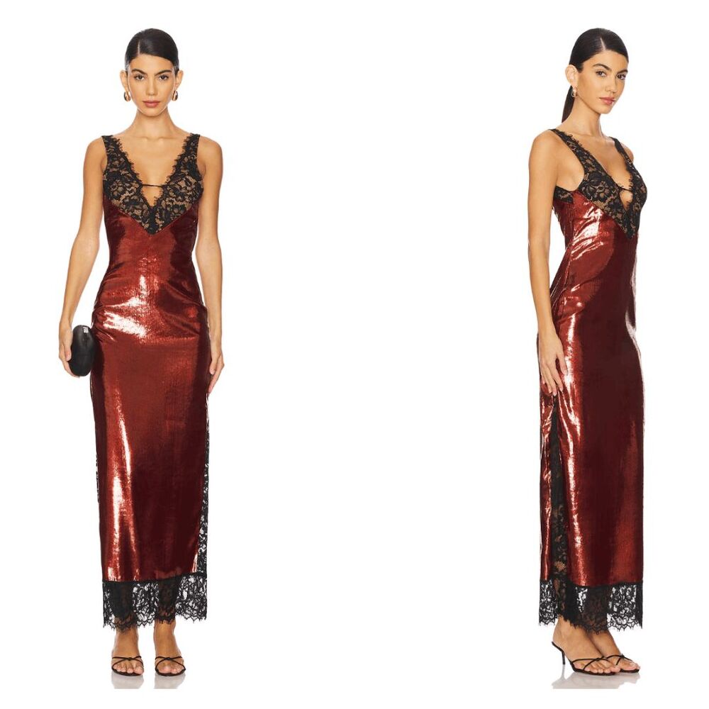 The New Arrivals by Ilkyaz Ozel Raine Dress in Crimson Red Size FR38/US6 $1150